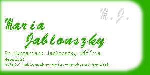 maria jablonszky business card